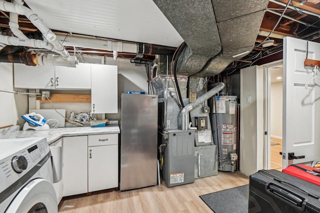 interior space featuring washer / dryer and water heater