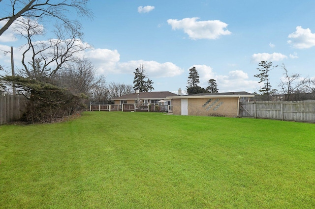 view of yard with fence