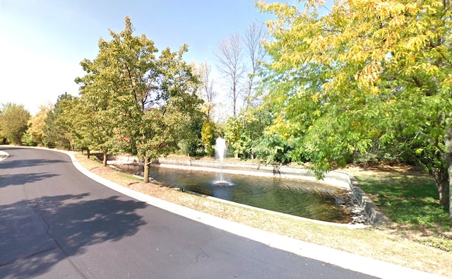 view of street featuring a water view