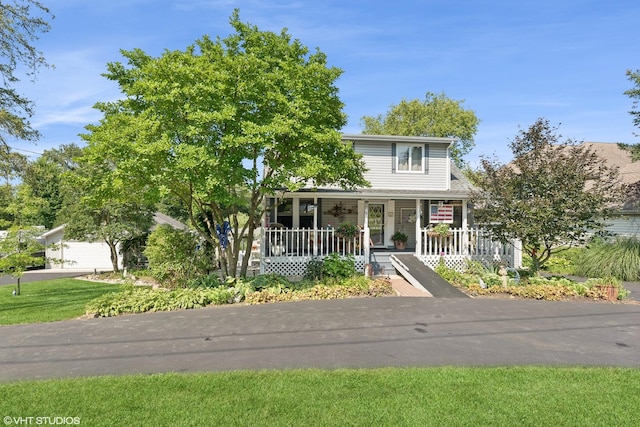 view of front of property with covered porch