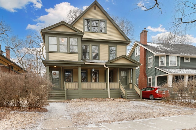 view of front of house featuring covered porch