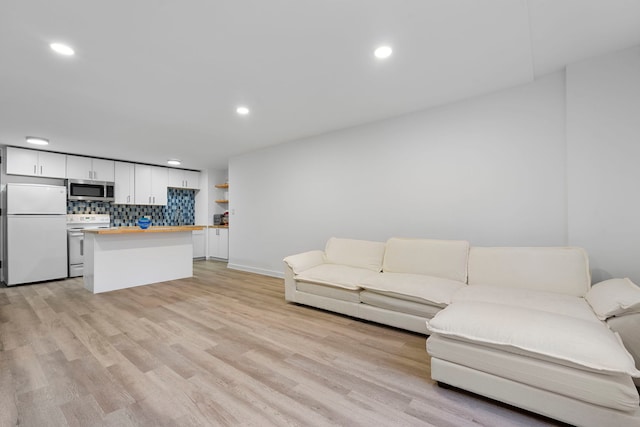 living room featuring light hardwood / wood-style floors