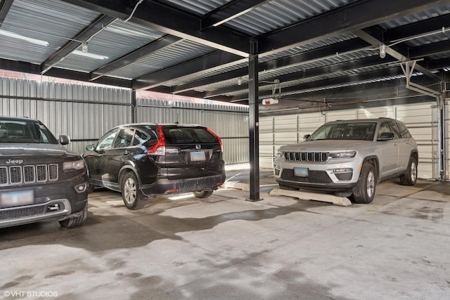 garage featuring metal wall