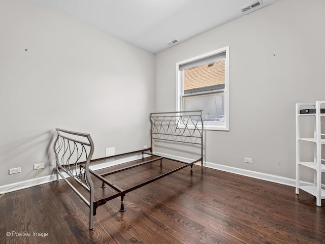 living area featuring dark hardwood / wood-style flooring