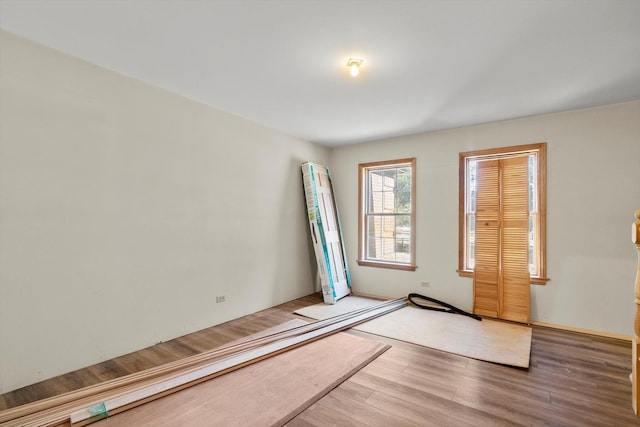 interior space with wood finished floors