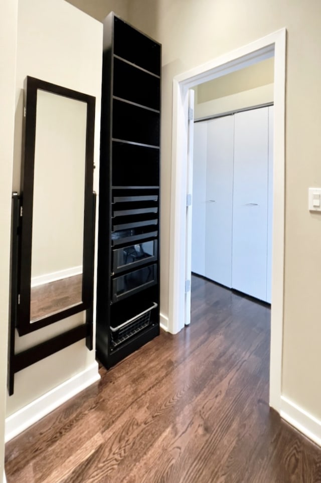 interior space with hardwood / wood-style floors