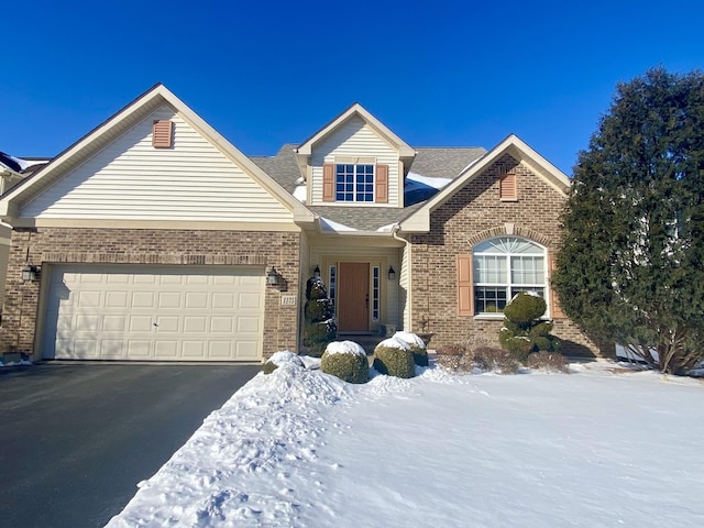 view of front of house with a garage