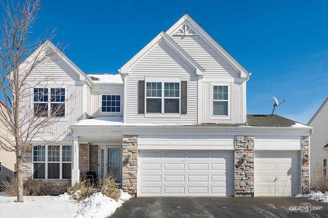 view of front of house with a garage