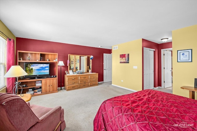 bedroom featuring carpet