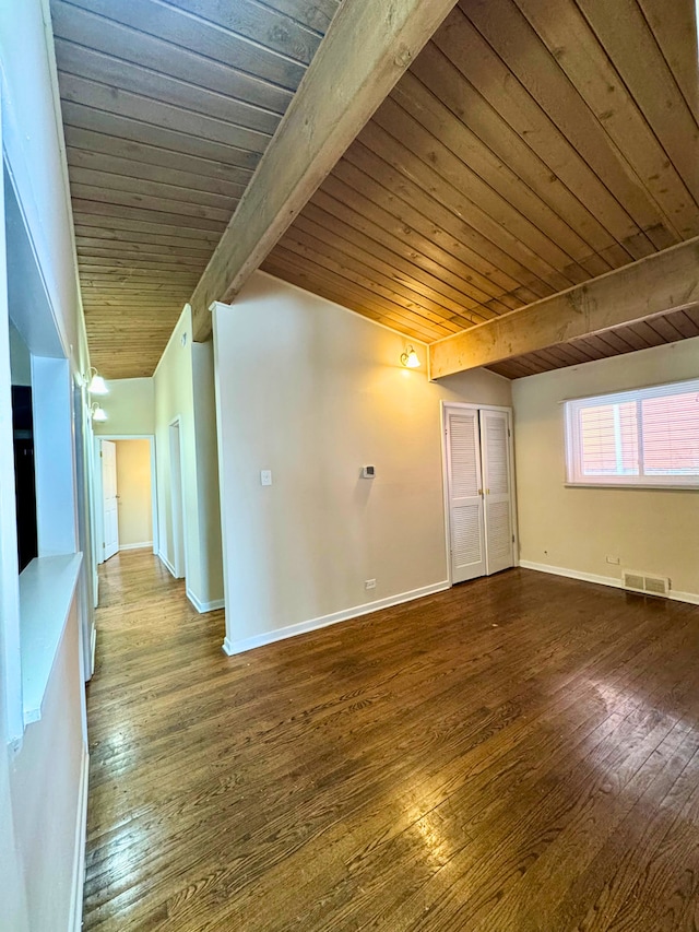15126 S Sunset Dr, Dolton, IL 60419 - additional living space featuring visible vents, beamed ceiling, and wood finished floors