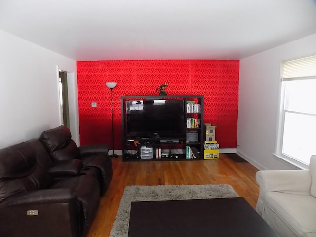 living room featuring hardwood / wood-style flooring