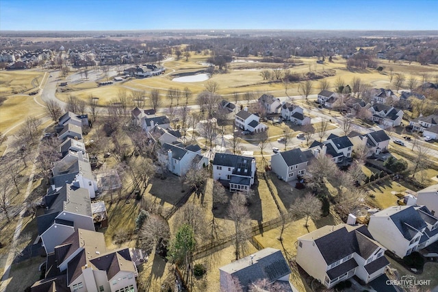 drone / aerial view with a residential view