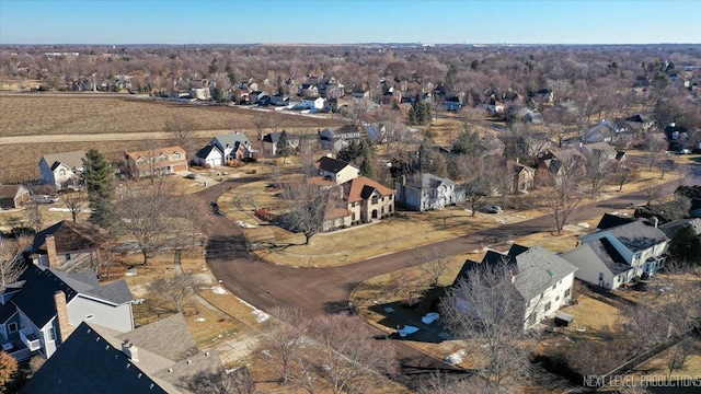 bird's eye view featuring a residential view