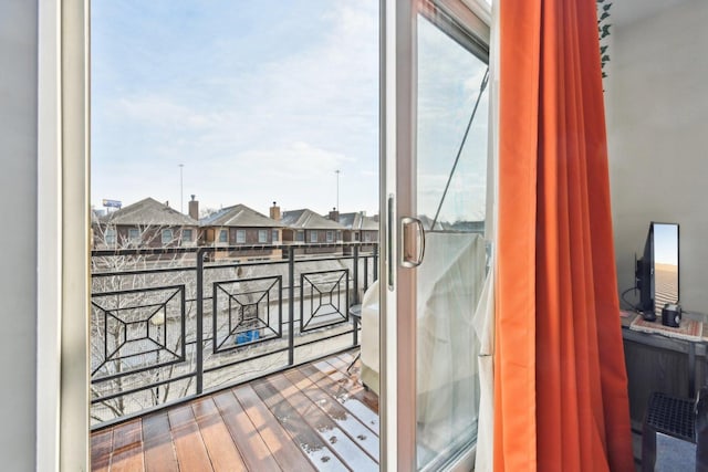 balcony with a residential view