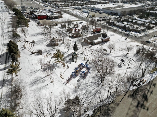 view of snowy aerial view