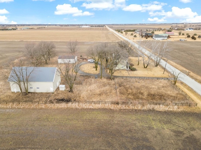 bird's eye view featuring a rural view