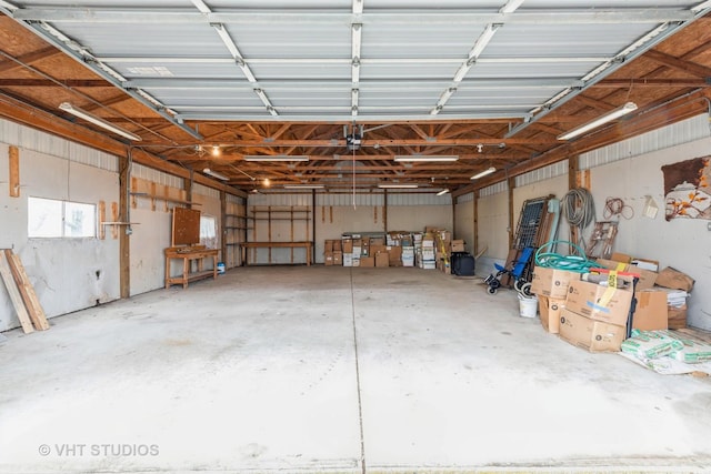 garage featuring metal wall