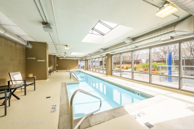 community pool with a skylight