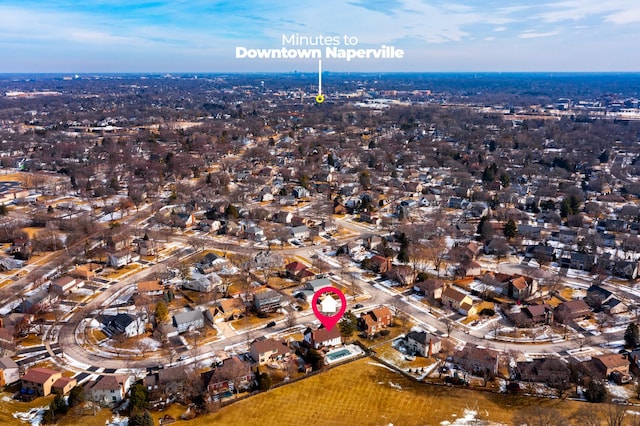 drone / aerial view featuring a residential view