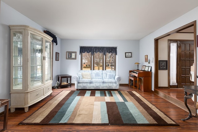 living area featuring wood finished floors