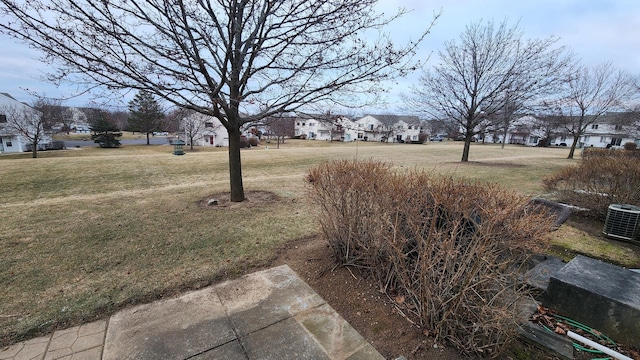 view of yard featuring cooling unit