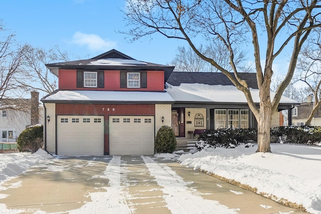 view of front facade with a garage