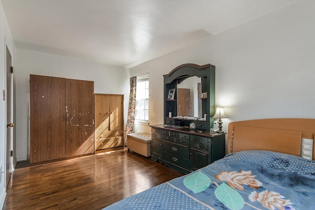 bedroom featuring dark wood-type flooring