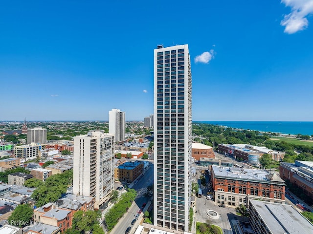 property's view of city with a water view