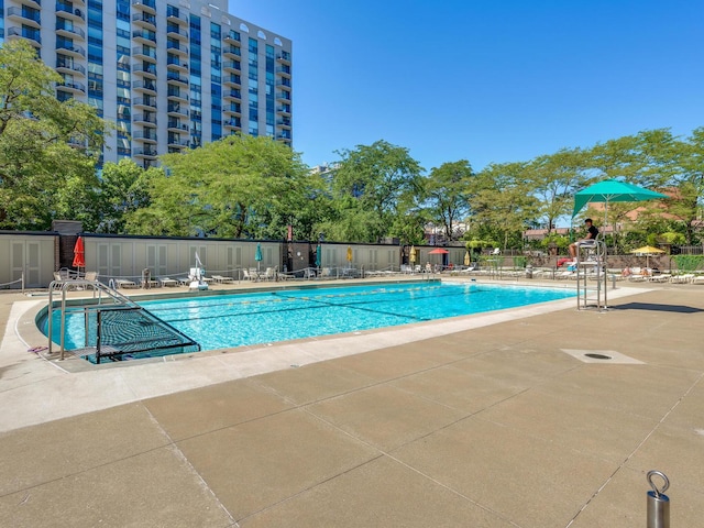 view of pool with a patio area