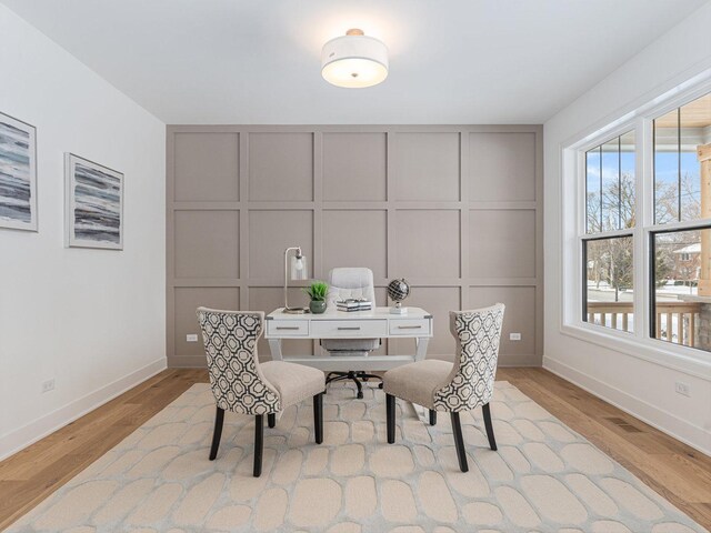 dining space featuring light hardwood / wood-style flooring