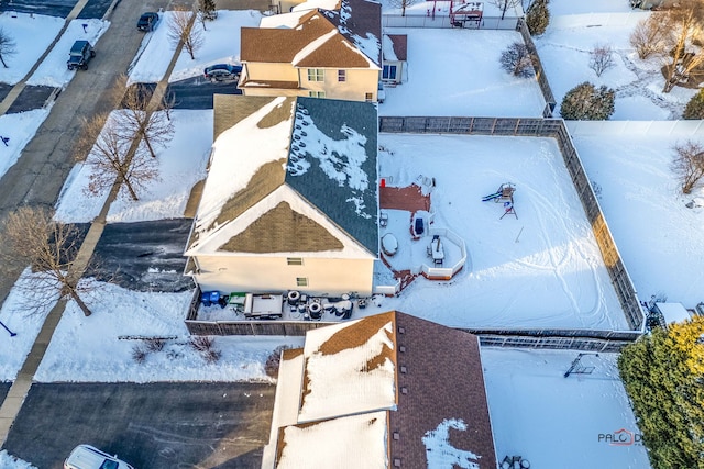 view of snowy aerial view