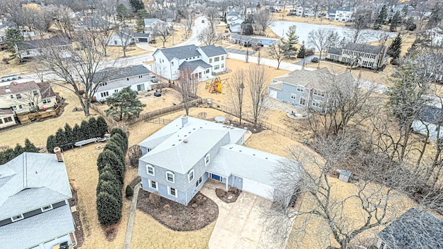 aerial view with a residential view