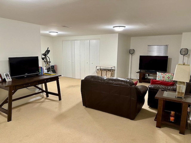 view of carpeted living area