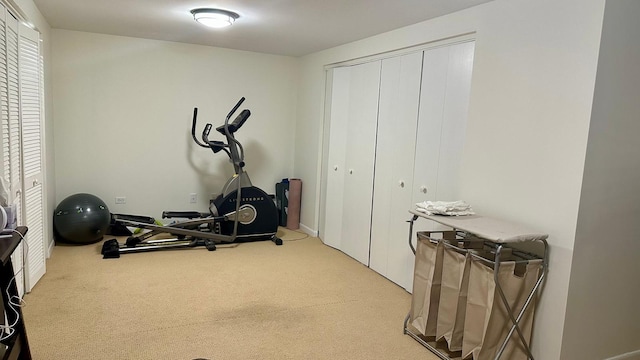 exercise area with carpet