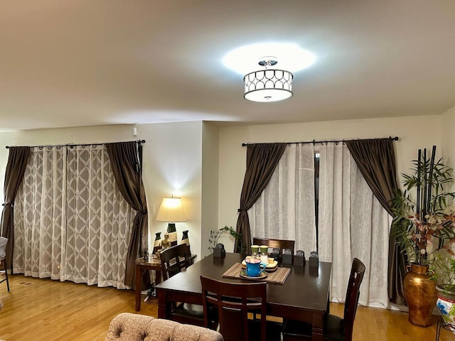 dining space featuring wood finished floors