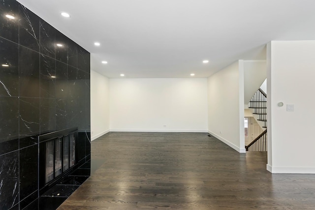 interior space featuring dark wood-type flooring