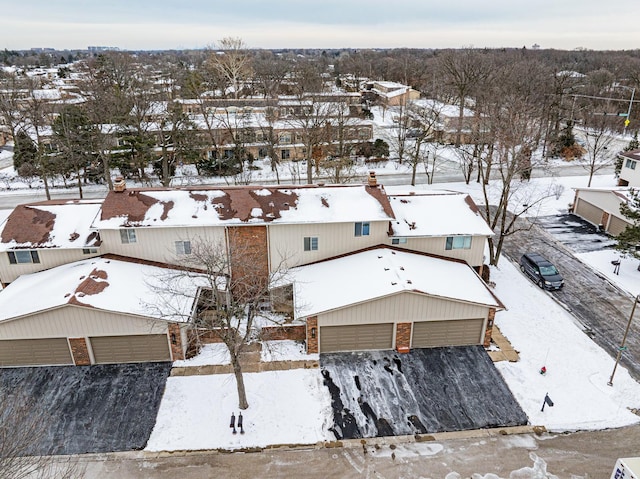 view of snowy aerial view