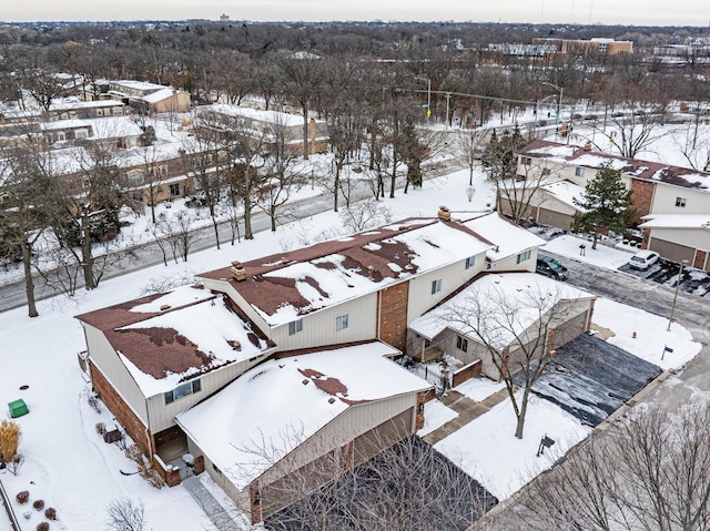 view of snowy aerial view