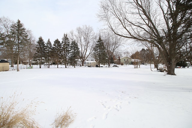 view of snowy yard