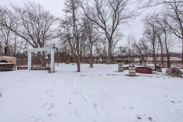 view of snowy yard