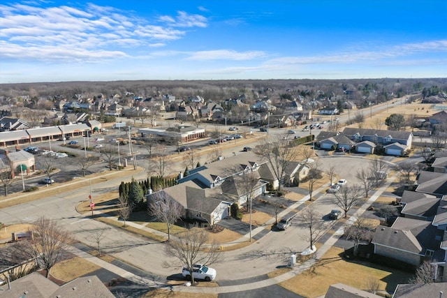 bird's eye view featuring a residential view