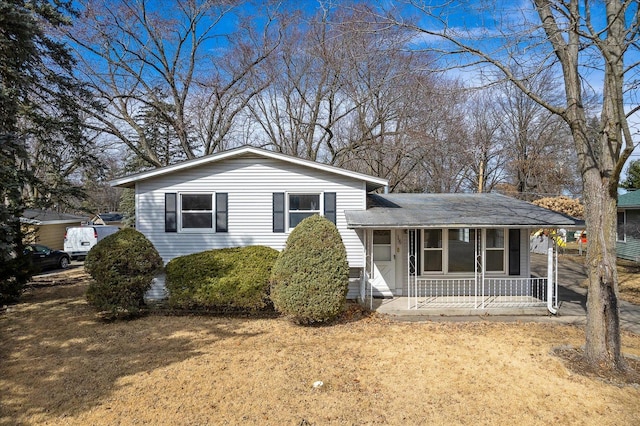 split level home with a porch