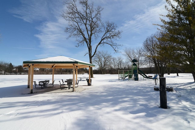 surrounding community featuring a gazebo and a playground