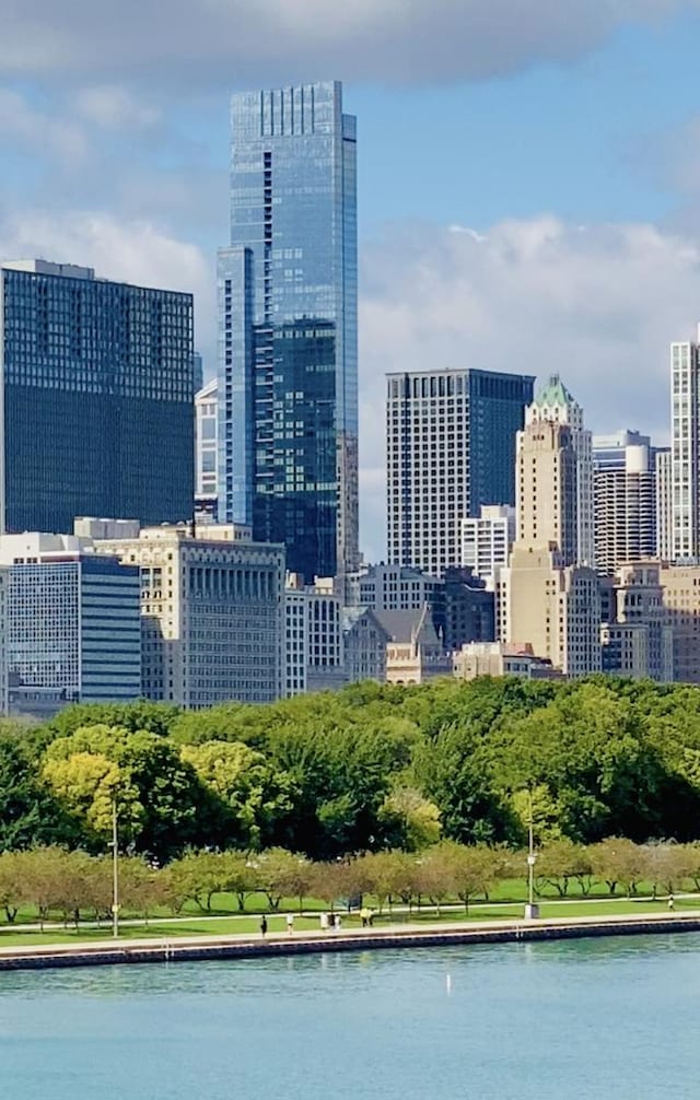 city view with a water view