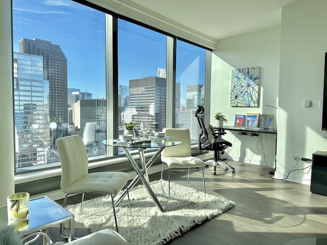 interior space featuring plenty of natural light and a view of city