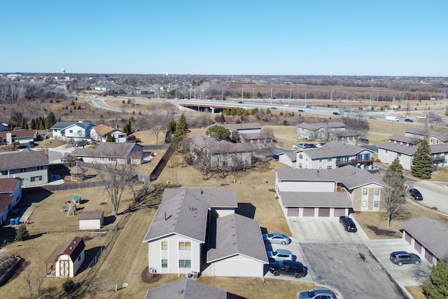 drone / aerial view with a residential view