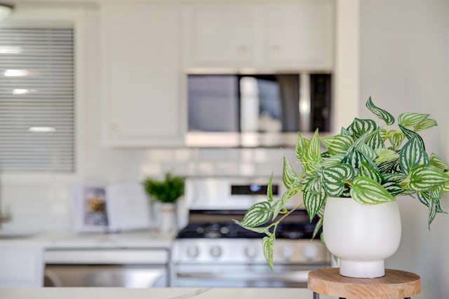 details with white cabinets and light countertops