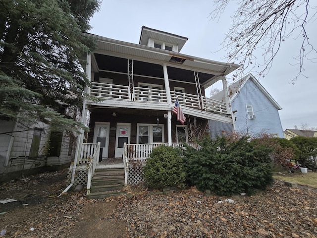 view of front facade featuring covered porch