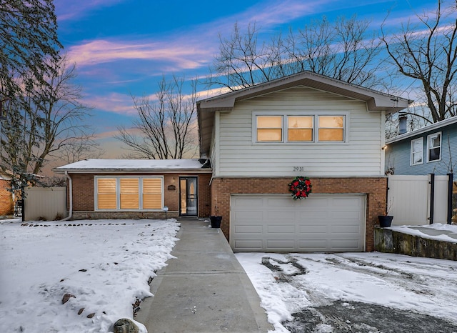 view of front facade with a garage