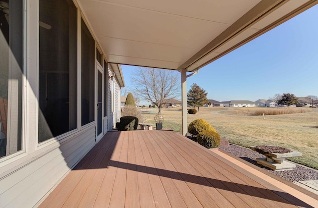 deck with a lawn